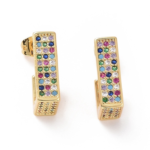 PandaHall Cubic Zirconia Rectangle Stud Earrings, Real 18K Gold Plated Brass Half Hoop Earrings for Women, Colorful, 17x5mm, Pin: 0.7mm...
PandaHall Cubic Zirconia Rectangle Stud Earrings, Real 18K Gold Plated Brass Half Hoop Earrings for Women, Colorful, 17x5mm, Pin: 0.7mm...
