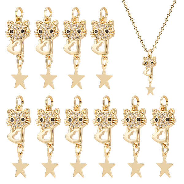 PandaHall BENECREAT 10Pcs Eco-friendly Brass Micro Pave Clear Cubic Zirconia Pendants, with Jump Ring, Cadmium Free & Lead Free, Cat with...
PandaHall BENECREAT 10Pcs Eco-friendly Brass Micro Pave Clear Cubic Zirconia Pendants, with Jump Ring, Cadmium Free & Lead Free, Cat with...
