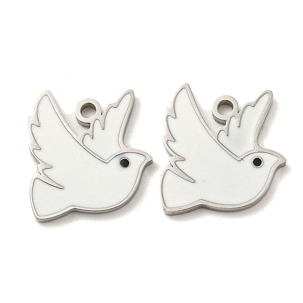 PandaHall 316 Surgical Stainless Steel Charms, with Enamel, Pigeon Charm, Stainless Steel Color, White, 13.5x12.5x1mm, Hole: 1.5mm Stainless...
PandaHall 316 Surgical Stainless Steel Charms, with Enamel, Pigeon Charm, Stainless Steel Color, White, 13.5x12.5x1mm, Hole: 1.5mm Stainless...