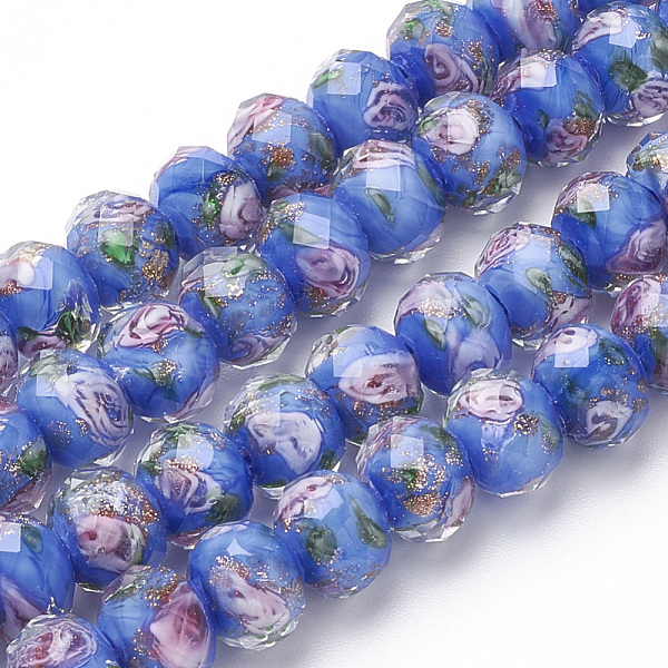 PandaHall Handmade Gold Sand Lampwork Beads Strands, Inner Flower, Faceted Rondelle, Cornflower Blue, 8x6mm, Hole: 2mm, about 70pcs/strand...
PandaHall Handmade Gold Sand Lampwork Beads Strands, Inner Flower, Faceted Rondelle, Cornflower Blue, 8x6mm, Hole: 2mm, about 70pcs/strand...