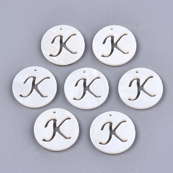 PandaHall Natural Freshwater Shell Charms, Flat Round with Hollow Out Letter, Letter.K, 14.5x1.5mm, Hole: 0.9mm Freshwater Shell Flat Round
PandaHall Natural Freshwater Shell Charms, Flat Round with Hollow Out Letter, Letter.K, 14.5x1.5mm, Hole: 0.9mm Freshwater Shell Flat Round