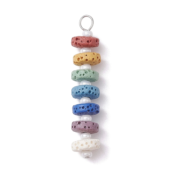 PandaHall Chakra Natural Lava Rock Dyed Beaded Pendants, with White Glass Seed Beads, Disc Charms, Platinum, 43x8mm, Hole: 2.5mm Lava Rock...
PandaHall Chakra Natural Lava Rock Dyed Beaded Pendants, with White Glass Seed Beads, Disc Charms, Platinum, 43x8mm, Hole: 2.5mm Lava Rock...