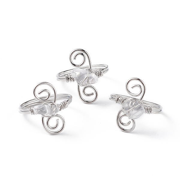 PandaHall Natural Quartz Crystal Chips with Vortex Finger Ring, Platinum Brass Wire Wrap Jewelry for Women, Inner Diameter: 18mm Quartz...
PandaHall Natural Quartz Crystal Chips with Vortex Finger Ring, Platinum Brass Wire Wrap Jewelry for Women, Inner Diameter: 18mm Quartz...