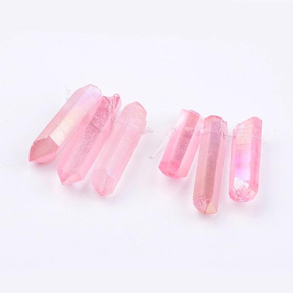 PandaHall Electroplated Natural Quartz Crystal Graduated Beads Strands, Nuggets, Pink, 21~43x5~13mm, Hole: 1mm, 3pcs/set Quartz Crystal...
PandaHall Electroplated Natural Quartz Crystal Graduated Beads Strands, Nuggets, Pink, 21~43x5~13mm, Hole: 1mm, 3pcs/set Quartz Crystal...