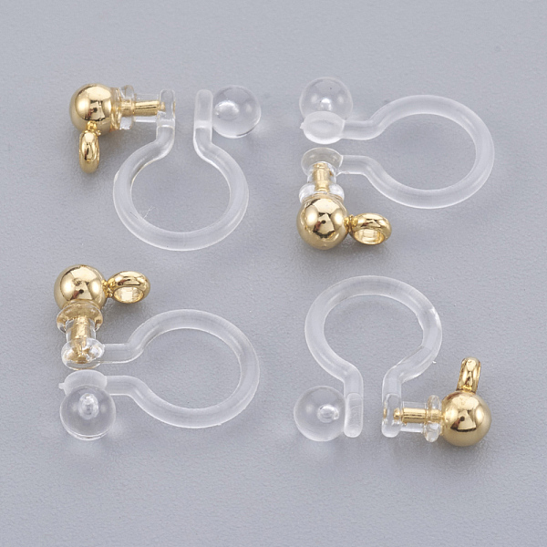 PandaHall Brass Clip-on Earring Component, with Plastic, Nickel Free, Real 18K Gold Plated, 10.5x10x2.5mm, Hole: 1.4mm Brass
PandaHall Brass Clip-on Earring Component, with Plastic, Nickel Free, Real 18K Gold Plated, 10.5x10x2.5mm, Hole: 1.4mm Brass