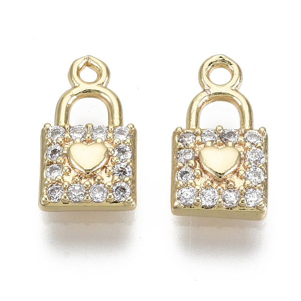 PandaHall Brass Micro Pave Clear Cubic Zirconia Charms, Nickel Free, Lock with Heart, Real 18K Gold Plated, 10.5x5.5x2mm, Hole: 1mm...
PandaHall Brass Micro Pave Clear Cubic Zirconia Charms, Nickel Free, Lock with Heart, Real 18K Gold Plated, 10.5x5.5x2mm, Hole: 1mm...