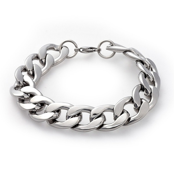 PandaHall Men's 304 Stainless Steel Curb Chain Bracelets, Stainless Steel Color, 9-1/4 inch(23.5cm), 15mm 304 Stainless Steel
PandaHall Men's 304 Stainless Steel Curb Chain Bracelets, Stainless Steel Color, 9-1/4 inch(23.5cm), 15mm 304 Stainless Steel