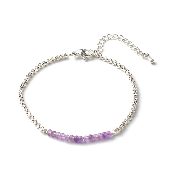 PandaHall Natural Amethyst Beaded Bracelets, with 304 Stainless Steel Rolo Chain, 7.48 inch(190mm) Amethyst
PandaHall Natural Amethyst Beaded Bracelets, with 304 Stainless Steel Rolo Chain, 7.48 inch(190mm) Amethyst