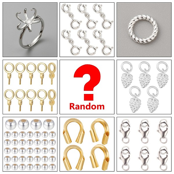 PandaHall Lucky Bag, including Random Styles 925 Sterling Silver Pendant Bails, Beads, Clasps, Ring Settings, Linking Rings, Random Color..., Multicolor
PandaHall Lucky Bag, including Random Styles 925 Sterling Silver Pendant Bails, Beads, Clasps, Ring Settings, Linking Rings, Random Color..., Multicolor