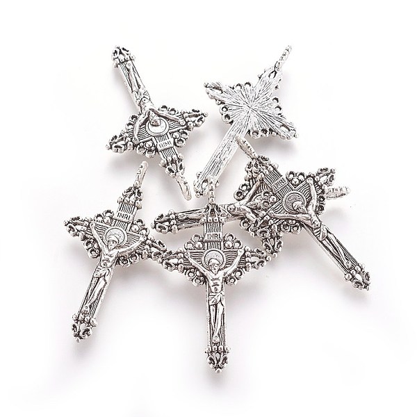 PandaHall Tibetan Style Alloy Pendants, Cadmium Free & Lead Free, Easter, Crucifix Cross Charms, Antique Silver, 50x28x3mm Alloy Cross
PandaHall Tibetan Style Alloy Pendants, Cadmium Free & Lead Free, Easter, Crucifix Cross Charms, Antique Silver, 50x28x3mm Alloy Cross