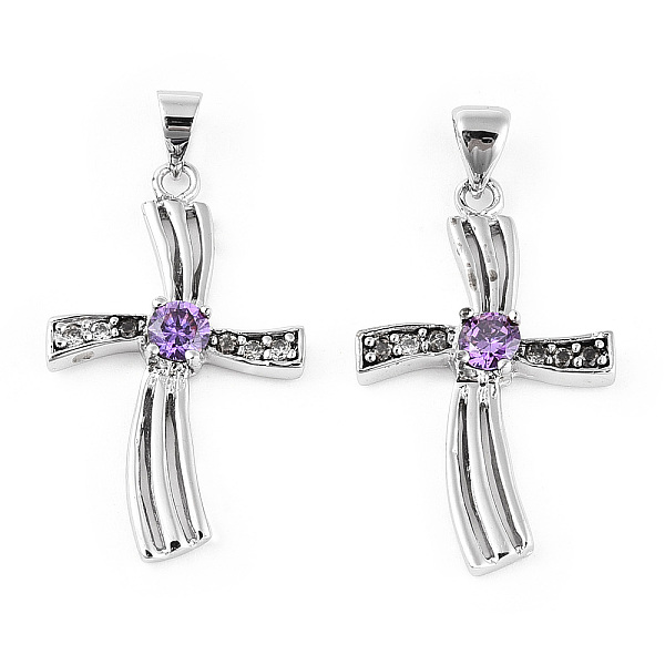 PandaHall Rhodium Plated 925 Sterling Silver Pave Cubic Zirconia Pendants, Twisted Religion Cross Charms wit 925 Stamp, Real Platinum Plated..., Purple
PandaHall Rhodium Plated 925 Sterling Silver Pave Cubic Zirconia Pendants, Twisted Religion Cross Charms wit 925 Stamp, Real Platinum Plated..., Purple