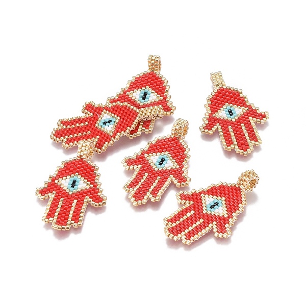 PandaHall MIYUKI & TOHO Handmade Japanese Seed Beads Pendants, Loom Pattern, Hamsa Hand/Hand of Fatima/Hand of Miriam, with Evil Eye, Red...
PandaHall MIYUKI & TOHO Handmade Japanese Seed Beads Pendants, Loom Pattern, Hamsa Hand/Hand of Fatima/Hand of Miriam, with Evil Eye, Red...