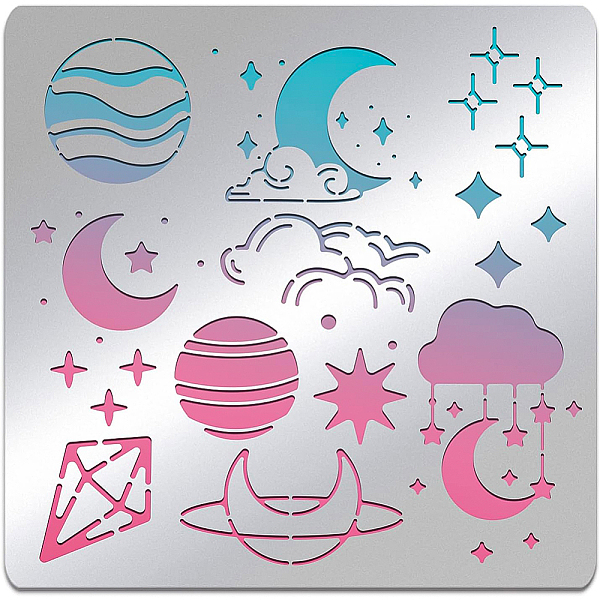 PandaHall BENECREAT Moon Pattern Stencil, 6x6inch Stainless Steel Clouds Stars Diamonds Template Tool for Wood Carving, Drawings and...
PandaHall BENECREAT Moon Pattern Stencil, 6x6inch Stainless Steel Clouds Stars Diamonds Template Tool for Wood Carving, Drawings and...