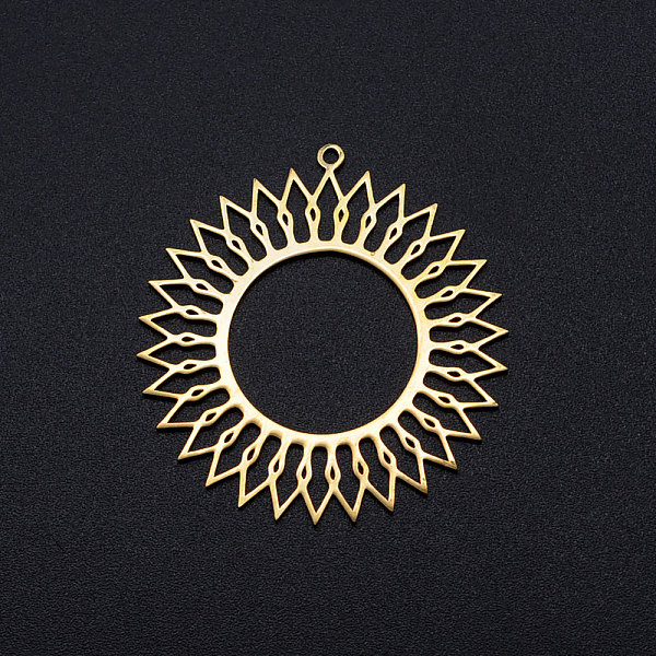 PandaHall 201 Stainless Steel Filigree Charms, Flower, Golden, 39x37x1mm, Hole: 1.6mm 201 Stainless Steel Flower
PandaHall 201 Stainless Steel Filigree Charms, Flower, Golden, 39x37x1mm, Hole: 1.6mm 201 Stainless Steel Flower