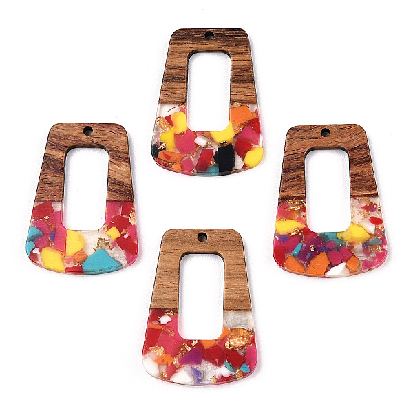 PandaHall Transparent Resin & Walnut Wood Pendants, with Gold Foil, Trapezoid Charms, Colorful, 37.5x27x3mm, Hole: 2mm Resin+Wood Trapezoid
PandaHall Transparent Resin & Walnut Wood Pendants, with Gold Foil, Trapezoid Charms, Colorful, 37.5x27x3mm, Hole: 2mm Resin+Wood Trapezoid