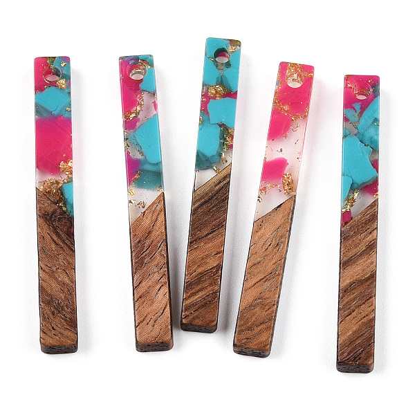 PandaHall Transparent Resin & Walnut Wood Pendants, with Gold Foil, Rectangle Charms, Deep Pink, 40x5x4mm, Hole: 2mm Resin+Wood Rectangle
PandaHall Transparent Resin & Walnut Wood Pendants, with Gold Foil, Rectangle Charms, Deep Pink, 40x5x4mm, Hole: 2mm Resin+Wood Rectangle