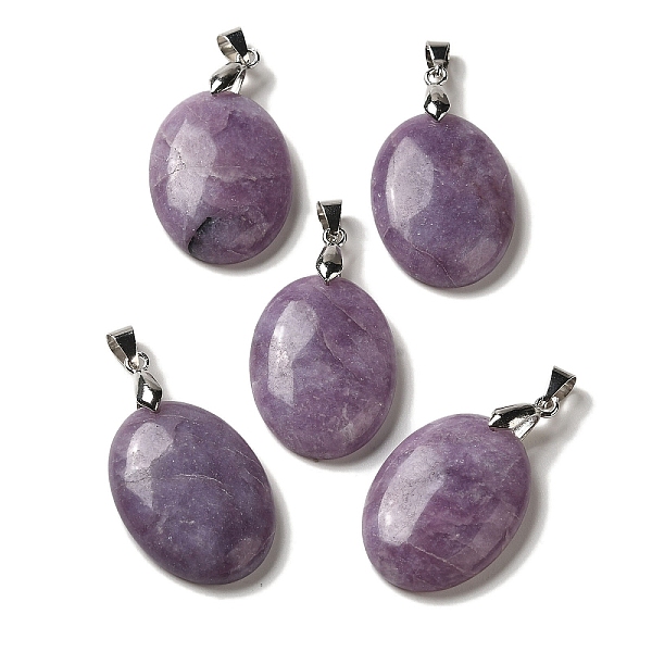 PandaHall Natural Lepidolite Pendants, Oval Charms with Rack Plating Platinum Plated Brass Snap on Bails, 30x21.5~22x6~6.5mm, Hole: 6x4mm...
PandaHall Natural Lepidolite Pendants, Oval Charms with Rack Plating Platinum Plated Brass Snap on Bails, 30x21.5~22x6~6.5mm, Hole: 6x4mm...
