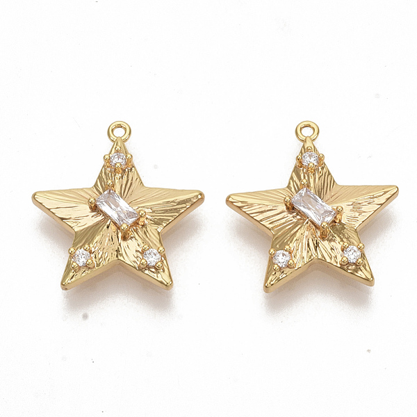 PandaHall Brass Cubic Zirconia Pendants, Nickel Free, Star, Clear, Real 18K Gold Plated, 17.5x16x4.5mm, Hole: 1mm Brass+Cubic Zirconia Star...
PandaHall Brass Cubic Zirconia Pendants, Nickel Free, Star, Clear, Real 18K Gold Plated, 17.5x16x4.5mm, Hole: 1mm Brass+Cubic Zirconia Star...