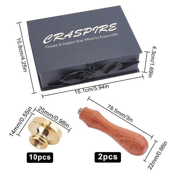 PandaHall CRASPIRE DIY Stamp Making Kits, Including Pear Wood Handle and Brass Wax Seal Stamp Heads, Golden, Brass Wax Seal Stamp Heads...
PandaHall CRASPIRE DIY Stamp Making Kits, Including Pear Wood Handle and Brass Wax Seal Stamp Heads, Golden, Brass Wax Seal Stamp Heads...