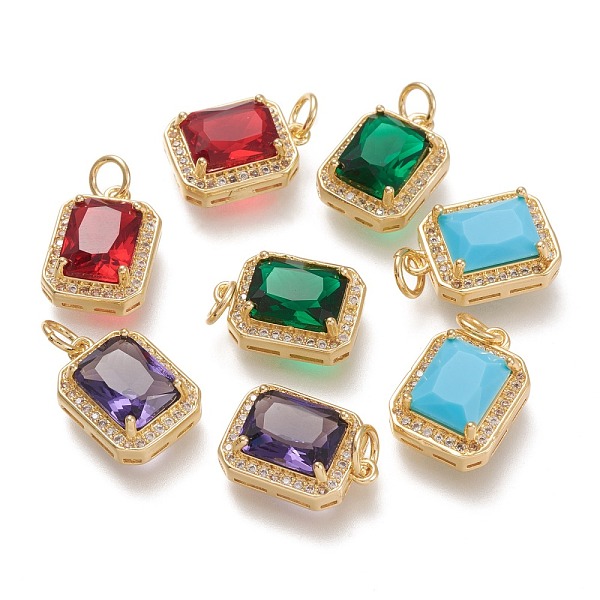PandaHall Brass Glass Charms, with Micro Pave Clear Cubic Zirconia and Jump Ring, Rectangle, Real 18K Gold Plated, Mixed Color..., Multicolor
PandaHall Brass Glass Charms, with Micro Pave Clear Cubic Zirconia and Jump Ring, Rectangle, Real 18K Gold Plated, Mixed Color..., Multicolor