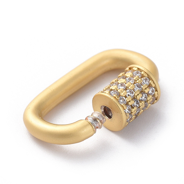 PandaHall Brass Micro Pave Cubic Zirconia Screw Carabiner Lock Charms, for Necklaces Making, Long-Lasting Plated, Matte Style, Oval, Clear...
PandaHall Brass Micro Pave Cubic Zirconia Screw Carabiner Lock Charms, for Necklaces Making, Long-Lasting Plated, Matte Style, Oval, Clear...