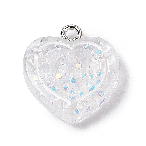 PandaHall Transparent Resin Pendants, with Platinum Tone Iron Loops, Heart Charm with Glitter Powder and Paillette, White, 20x17.6x3.5mm...
PandaHall Transparent Resin Pendants, with Platinum Tone Iron Loops, Heart Charm with Glitter Powder and Paillette, White, 20x17.6x3.5mm...