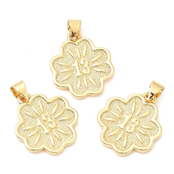 PandaHall Rack Plating Brass Pendants, Long-Lasting Plated, Lead Free & Cadmium Free, Flower with Number 13 Charm, Real 18K Gold Plated...
PandaHall Rack Plating Brass Pendants, Long-Lasting Plated, Lead Free & Cadmium Free, Flower with Number 13 Charm, Real 18K Gold Plated...