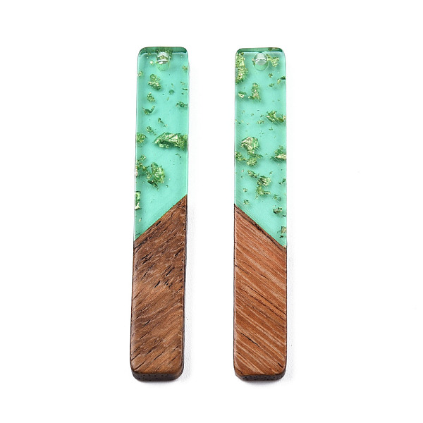 PandaHall Transparent Resin & Walnut Wood Big Pendants, with Gold Foil, Rectangle Charm, Turquoise, 51.5x7.5x3mm, Hole: 1.8mm Resin+Wood..., Green
PandaHall Transparent Resin & Walnut Wood Big Pendants, with Gold Foil, Rectangle Charm, Turquoise, 51.5x7.5x3mm, Hole: 1.8mm Resin+Wood..., Green