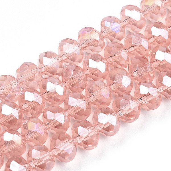 PandaHall Electroplate Glass Beads Strands, AB Color Plated, Faceted, Rondelle, Light Salmon, 8x6mm, Hole: 1mm, about 63~65pcs/strand...
PandaHall Electroplate Glass Beads Strands, AB Color Plated, Faceted, Rondelle, Light Salmon, 8x6mm, Hole: 1mm, about 63~65pcs/strand...
