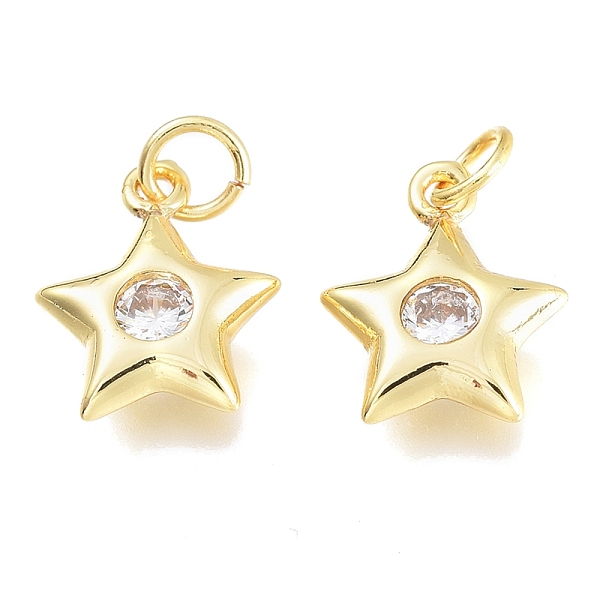 PandaHall Brass Micro Pave Cubic Zirconia Charms, with Jump Ring, Stars, Golden, Clear, 10.5x8.5x2.5mm, Hole: 1.5mm, Jump rings: 3.5x0.8mm...
PandaHall Brass Micro Pave Cubic Zirconia Charms, with Jump Ring, Stars, Golden, Clear, 10.5x8.5x2.5mm, Hole: 1.5mm, Jump rings: 3.5x0.8mm...