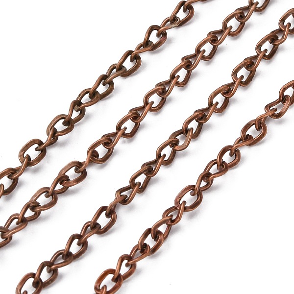 PandaHall Iron Side Twisted Chain, Unwelded, Lead Free & Nickel Free, with Spool, Red Copper, Size: Chains: about 5mm long, 4mm wide, 0.9mm...
PandaHall Iron Side Twisted Chain, Unwelded, Lead Free & Nickel Free, with Spool, Red Copper, Size: Chains: about 5mm long, 4mm wide, 0.9mm...