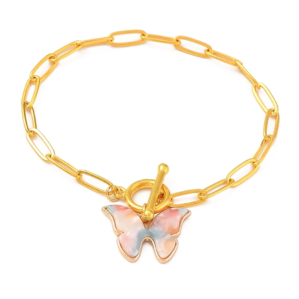 PandaHall Butterfly Alloy Cellulose Acetate (Resin) Charm Bracelets, with Brass Paperclip Chains and Alloy Toggle Clasps, Golden, PeachPuff..., Brown
PandaHall Butterfly Alloy Cellulose Acetate (Resin) Charm Bracelets, with Brass Paperclip Chains and Alloy Toggle Clasps, Golden, PeachPuff..., Brown