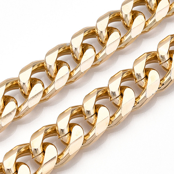 PandaHall Aluminum Curb Chains, Diamond Cut Cuban Link Chains, Unwelded, Light Gold, 16.5x12x4mm Aluminum
PandaHall Aluminum Curb Chains, Diamond Cut Cuban Link Chains, Unwelded, Light Gold, 16.5x12x4mm Aluminum