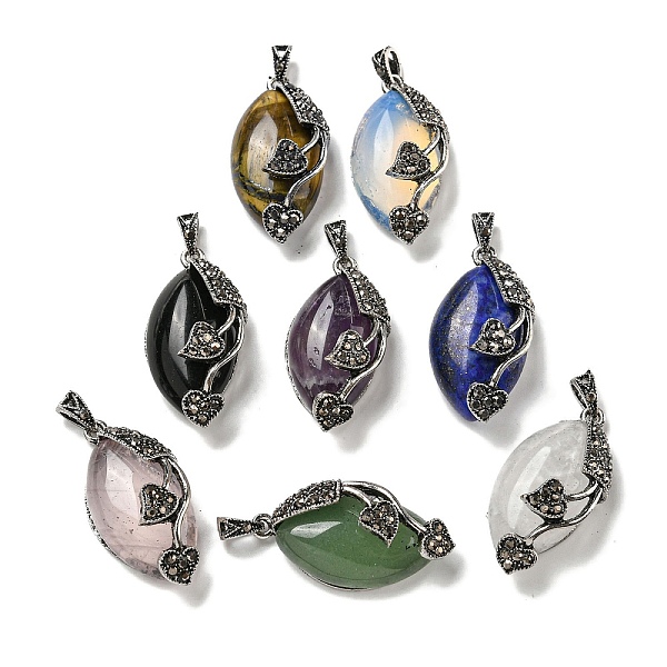 PandaHall Natural & Synthetic Mixed Gemstone Horse Eye Pendants, Rack Plating Alloy Rhinestone Heart Leaf Charms, Antique Silver, Cadmium...
PandaHall Natural & Synthetic Mixed Gemstone Horse Eye Pendants, Rack Plating Alloy Rhinestone Heart Leaf Charms, Antique Silver, Cadmium...