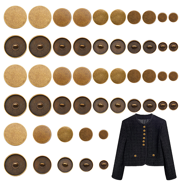 PandaHall WADORN 50Pcs 5 Style 1-Hole Alloy Shank Buttons, Flat Round, Antique Bronze, 10~25x6.5~8mm, Hole: 2~2.5mm, 10pcs/style Alloy Flat...
PandaHall WADORN 50Pcs 5 Style 1-Hole Alloy Shank Buttons, Flat Round, Antique Bronze, 10~25x6.5~8mm, Hole: 2~2.5mm, 10pcs/style Alloy Flat...