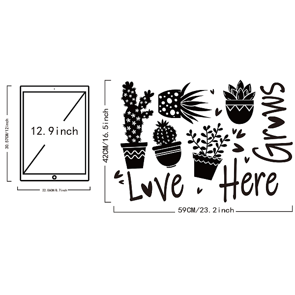 PandaHall Rectangle with Word PVC Wall Stickers, for Home Living Room Bedroom Decoration, Flower Pattern, 420x590mm Plastic Flower
PandaHall Rectangle with Word PVC Wall Stickers, for Home Living Room Bedroom Decoration, Flower Pattern, 420x590mm Plastic Flower