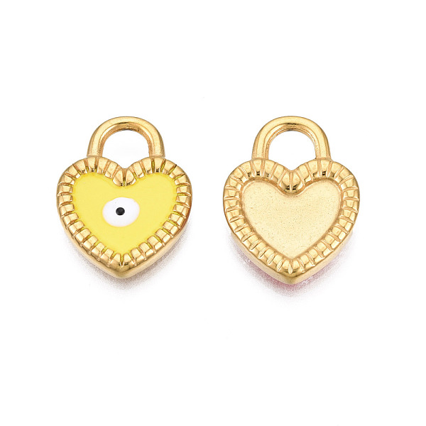 PandaHall 304 Stainless Steel Enamel Pendants, Real 18K Gold Plated, Heart with Evil Eye, Yellow, 18x14x2.5mm, Hole: 4.5x4.5mm Stainless...
PandaHall 304 Stainless Steel Enamel Pendants, Real 18K Gold Plated, Heart with Evil Eye, Yellow, 18x14x2.5mm, Hole: 4.5x4.5mm Stainless...