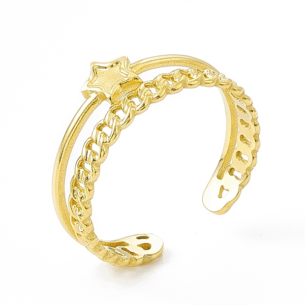 PandaHall Ion Plating(IP) 304 Stainless Steel Star Cuff Ring for Women, Curb Chain Shaped Wide Band Open Rings, Real 14K Gold Plated...
PandaHall Ion Plating(IP) 304 Stainless Steel Star Cuff Ring for Women, Curb Chain Shaped Wide Band Open Rings, Real 14K Gold Plated...