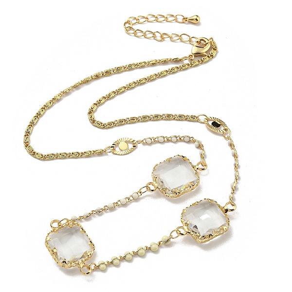 PandaHall Faceted Square Glass Beads Bib Necklaces, Brass Chain Neckalces, Golden, 15.75 inch(40cm) Brass Square
PandaHall Faceted Square Glass Beads Bib Necklaces, Brass Chain Neckalces, Golden, 15.75 inch(40cm) Brass Square