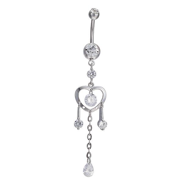PandaHall Real Platinum Plated Brass Rhinestone Heart and Tassel Navel Ring Belly Rings, Crystal, 75x14mm, Bar Length: 3/8"(10mm), Bar: 14..., Clear
PandaHall Real Platinum Plated Brass Rhinestone Heart and Tassel Navel Ring Belly Rings, Crystal, 75x14mm, Bar Length: 3/8"(10mm), Bar: 14..., Clear