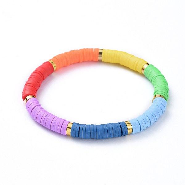PandaHall Chakra Jewelry, Handmade Polymer Clay Heishi Beads Stretch Bracelets, with Brass Spacer Beads, Mixed Color, 2-1/8 inch(5.4cm)..., Multicolor
PandaHall Chakra Jewelry, Handmade Polymer Clay Heishi Beads Stretch Bracelets, with Brass Spacer Beads, Mixed Color, 2-1/8 inch(5.4cm)..., Multicolor