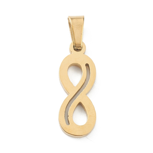 PandaHall Ion Plating(IP) 304 Stainless Steel Pendants, Infinity, Golden, 19x7x1.5mm, Hole: 5x3mm 304 Stainless Steel Infinity
PandaHall Ion Plating(IP) 304 Stainless Steel Pendants, Infinity, Golden, 19x7x1.5mm, Hole: 5x3mm 304 Stainless Steel Infinity
