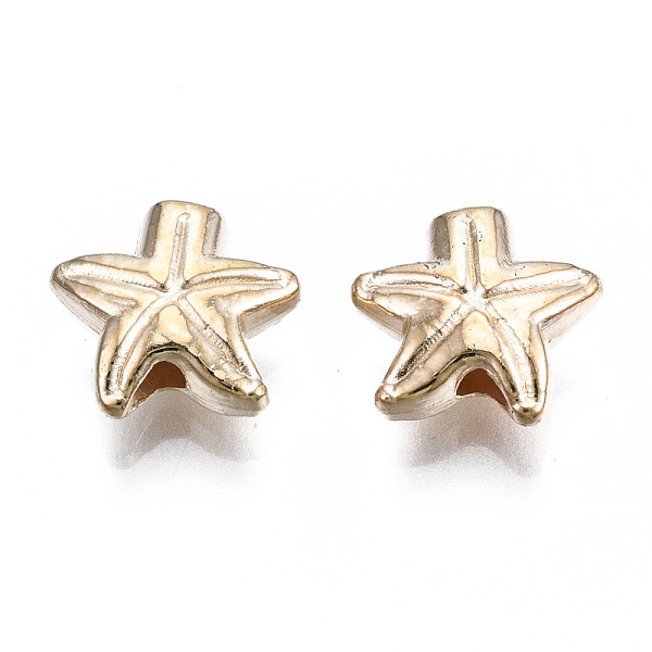 PandaHall Plating ABS Plastic Beads, Starfish, Light Gold Plated, 8.5x9x3.5mm, Hole: 1.8mm ABS Plastic Starfish
PandaHall Plating ABS Plastic Beads, Starfish, Light Gold Plated, 8.5x9x3.5mm, Hole: 1.8mm ABS Plastic Starfish