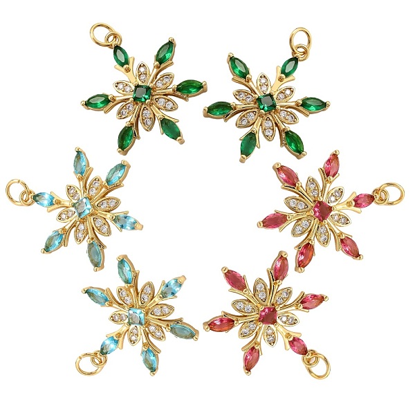 PandaHall 6Pcs 3 Style Brass Cubic Zirconia Pendants, Long-Lasting Plated, Snowflake, Real 18K Gold Plated, 24.5x19x4mm, Hole: 3.6mm..., Multicolor
PandaHall 6Pcs 3 Style Brass Cubic Zirconia Pendants, Long-Lasting Plated, Snowflake, Real 18K Gold Plated, 24.5x19x4mm, Hole: 3.6mm..., Multicolor