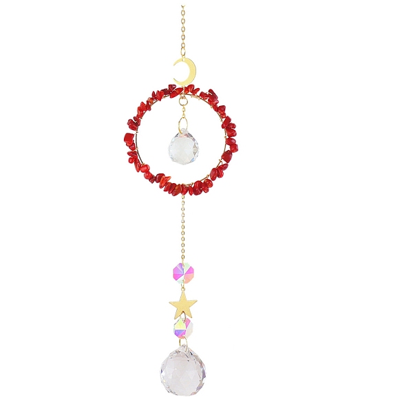 PandaHall Crystal Glass with Natural Red Coral Sun Catcher Pendant, Rainbow Maker, DIY Garden & Home Decoration, 300~400mm Natural Coral...
PandaHall Crystal Glass with Natural Red Coral Sun Catcher Pendant, Rainbow Maker, DIY Garden & Home Decoration, 300~400mm Natural Coral...