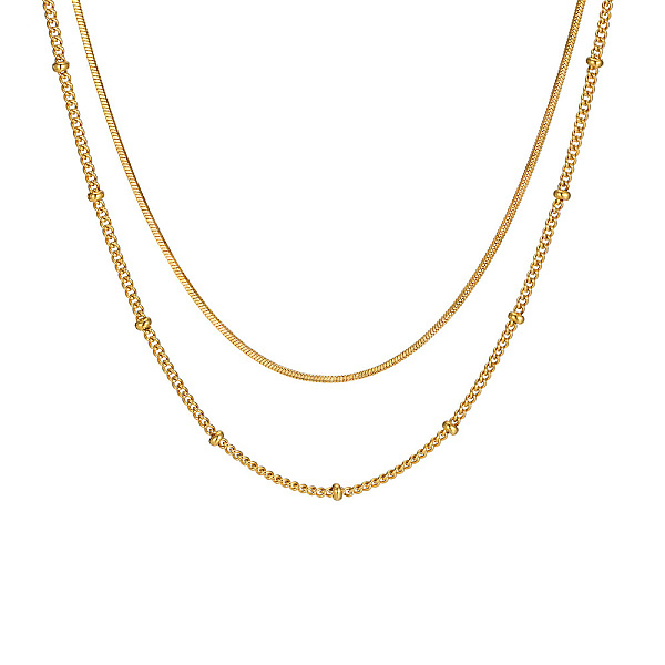 PandaHall 304 Stainless Steel Double-Layer Necklace, Satellite & Snake Chains Necklace, Golden, 15.16 inch(38.5cm) 304 Stainless Steel
PandaHall 304 Stainless Steel Double-Layer Necklace, Satellite & Snake Chains Necklace, Golden, 15.16 inch(38.5cm) 304 Stainless Steel