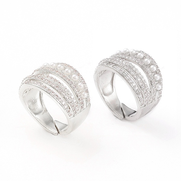 PandaHall Adjustable Brass Micro Pave Clear Cubic Zirconia Cuff Rings, Open Rings, with Acrylic Pearl, Long-Lasting Plated, Platinum, Size 7...
PandaHall Adjustable Brass Micro Pave Clear Cubic Zirconia Cuff Rings, Open Rings, with Acrylic Pearl, Long-Lasting Plated, Platinum, Size 7...