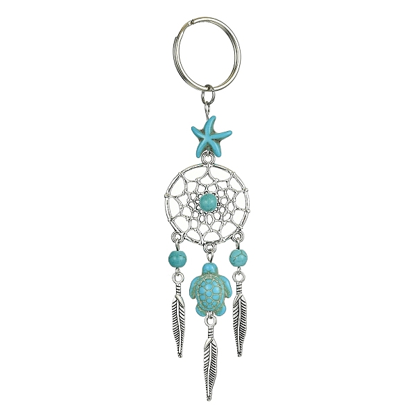 PandaHall Alloy Woven Net/Web with Feather Pendant Keychain, with Sea Turtle Synthetic Turquoise and Iron Split Key Rings, Light Sea Green...
PandaHall Alloy Woven Net/Web with Feather Pendant Keychain, with Sea Turtle Synthetic Turquoise and Iron Split Key Rings, Light Sea Green...