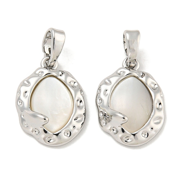 PandaHall Natural Shell Pendants, Brass Textured Oval Charms with Snap on Bails, Platinum, 16x12x3mm, Hole: 5x2mm Shell Oval
PandaHall Natural Shell Pendants, Brass Textured Oval Charms with Snap on Bails, Platinum, 16x12x3mm, Hole: 5x2mm Shell Oval