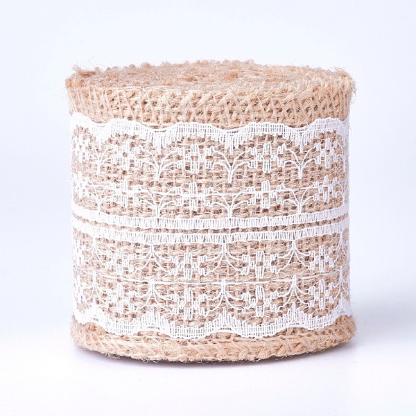 PandaHall Burlap Ribbon, Hessian Ribbon, Jute Ribbon, with Lace, for Jewelry Making, White, 2-1/8 inch(55mm), about 2m/roll Jute None White
PandaHall Burlap Ribbon, Hessian Ribbon, Jute Ribbon, with Lace, for Jewelry Making, White, 2-1/8 inch(55mm), about 2m/roll Jute None White